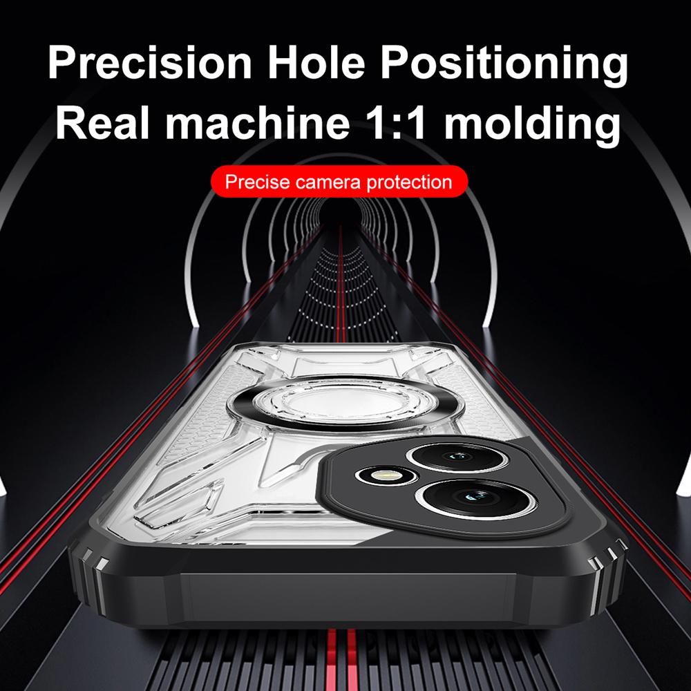 KEYSION Transparent Magnetic Case for Honor 400 Pro 5G Silicone+PC Heavy Duty Shockproof Phone Cover for Huawei Honor 400 Lite