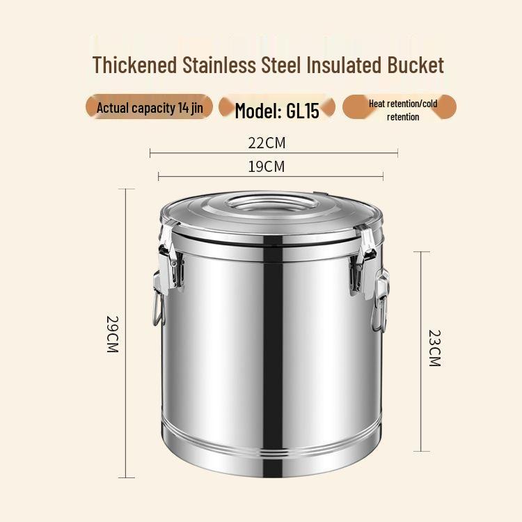 Three-Layer Stainless Steel Insulated Lunch & Tea Bucket with Faucet