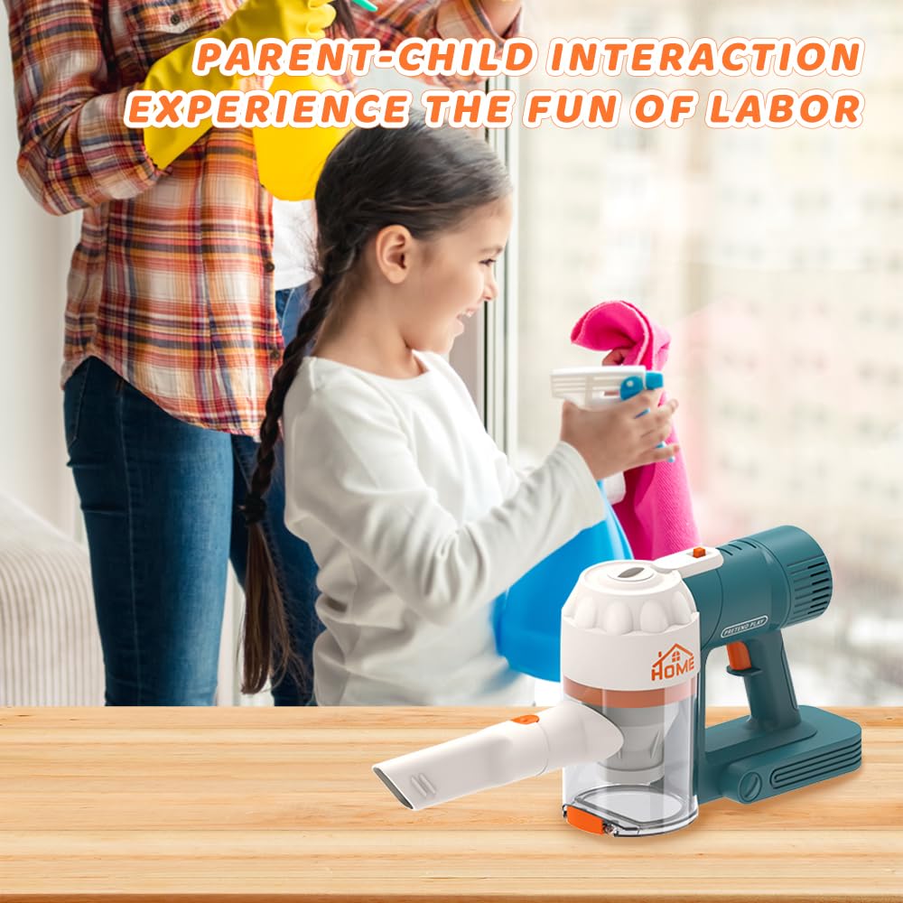 Kids Electric Vacuum Cleaner Cleaning Set Toy Light Music Simulation Housework Dust Catcher Role Pretend Play House Game Gift