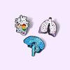 Colorful Cartoon Creative Human Organ Design Brooch Unique Geometric Heart Pin