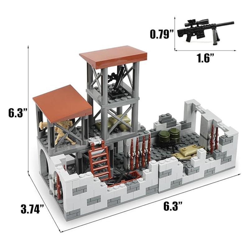 WW2 Army Military Base Model Building Kits Boys Toys Military Mini Army Supplies Guns Building Blocks Sets