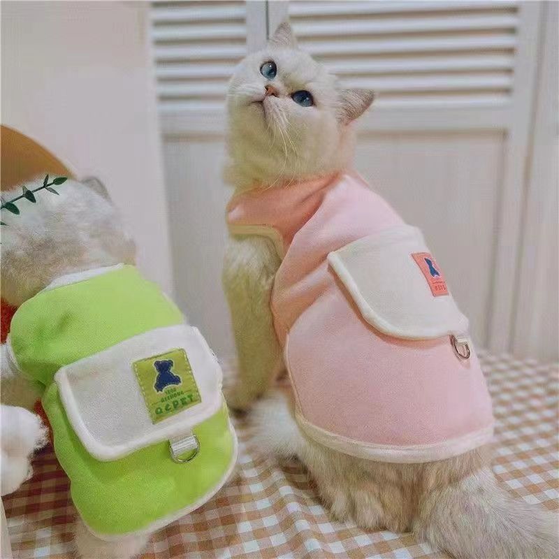 

New Spring and Autumn Pet Cat Small Dog Cartoon Plush Warm Cute Handsome Plush Clothes XL Chest 50 Back 40 About 10-6.5 kg