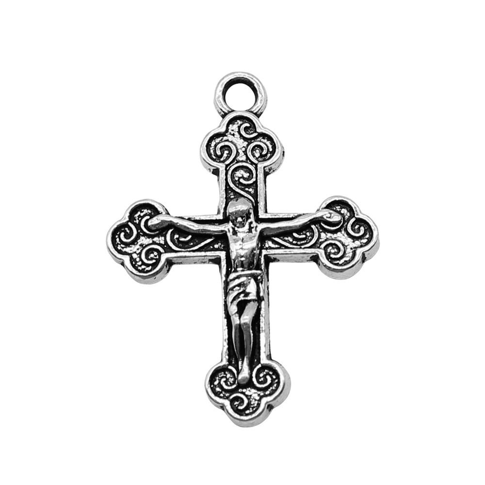 Vintage Cross Charms Multi Color Alloy Pendants For Religious Christian Jewelry