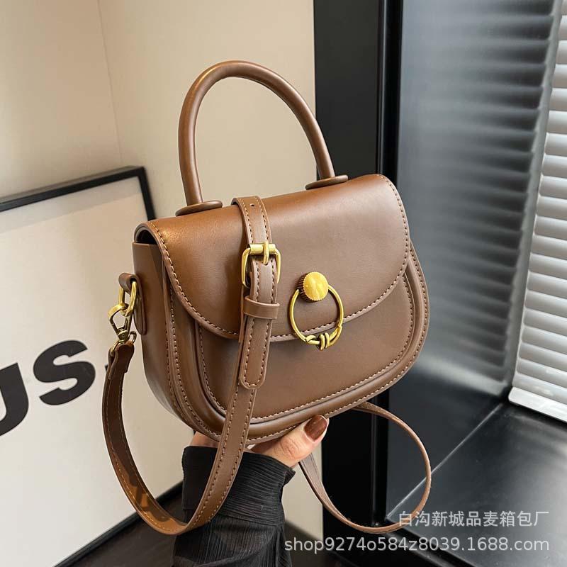 Fashion Retro Portable Small Bag Women's Bag 2025 New Trendy Shoulder Bag Trendy Shoulder Crossbody Saddle Bag