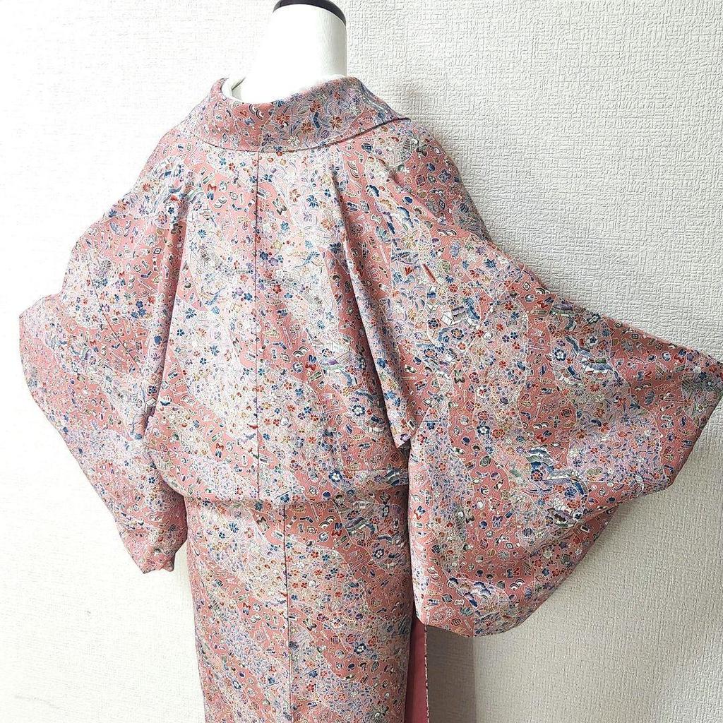 Used Washable kimono, small pattern, lining, polyester, length 161, sleeve 65, casual