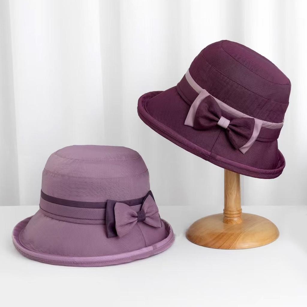 Hat woman middle-aged elderly summer mother thin sun hat breathable basin hat cool hat bucket hat sun hat