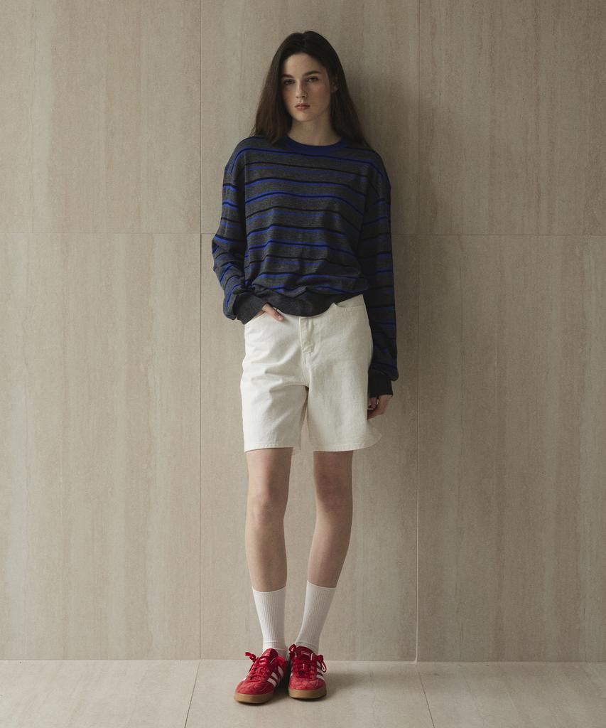 Seutyudioaenpaleukeu Multi Striped Knit_Grey