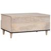 Coffee Table Bleached White 80 x 54 x 40 cm Solid Mango Wood