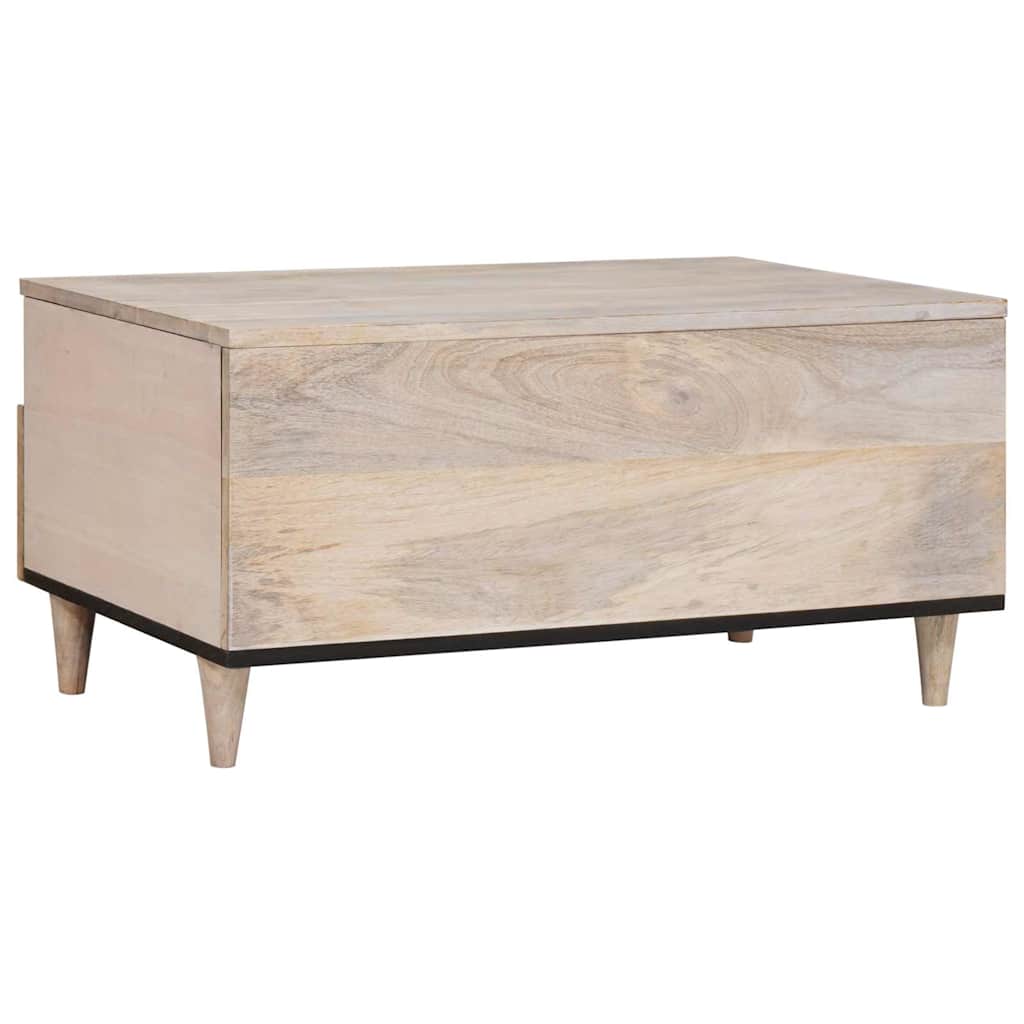 Coffee Table Bleached White 80 x 54 x 40 cm Solid Mango Wood