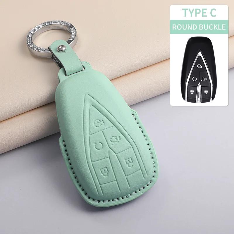 For Changan UNIT UNIK CS35PLUS CS55 PLUS CS75 PLUS Oshan X7 X5 Car Keychain Protective Cover PU Leather Car Key Case Cover