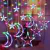 LED Star Moon String Lights,romantic Atmosphere,fairy Curtain Lights,suitable for Bedroom Wall Decoration,room Windows,party and Holiday Decoration