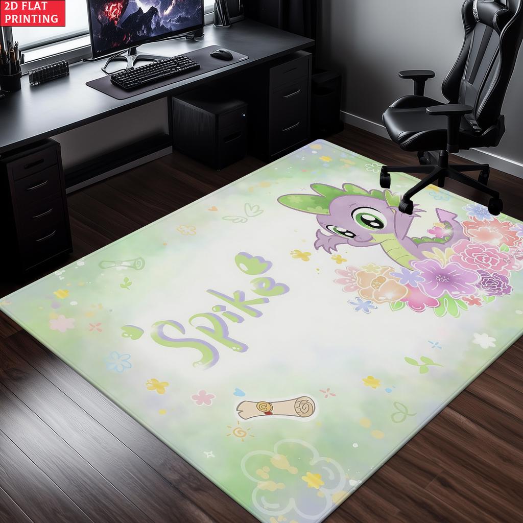 Cute Cartoon Pony Area Rug,Starry Gradient Theme Non-slip Floor Mat,Decorative Carpet for Kids Room Bedroom,Washable Home Gift