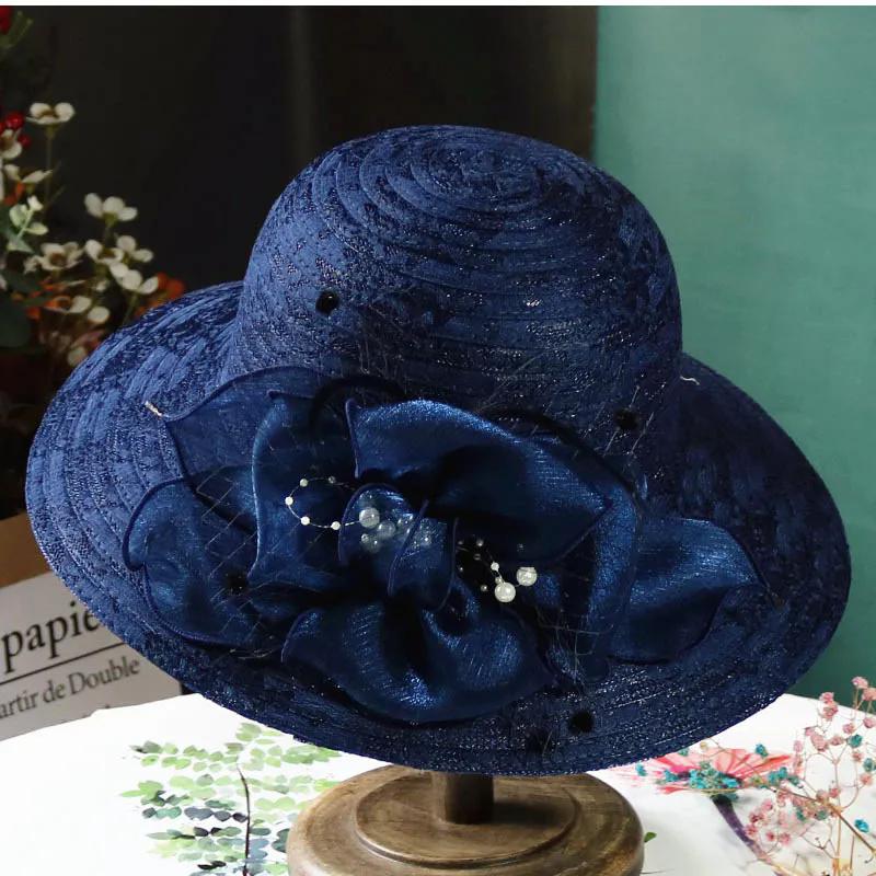 WTEMPO Women's Mesh Elegant Large Brim Foldable Hats Solid Color Casual Versatile Summer Sunscreen Beach Hats