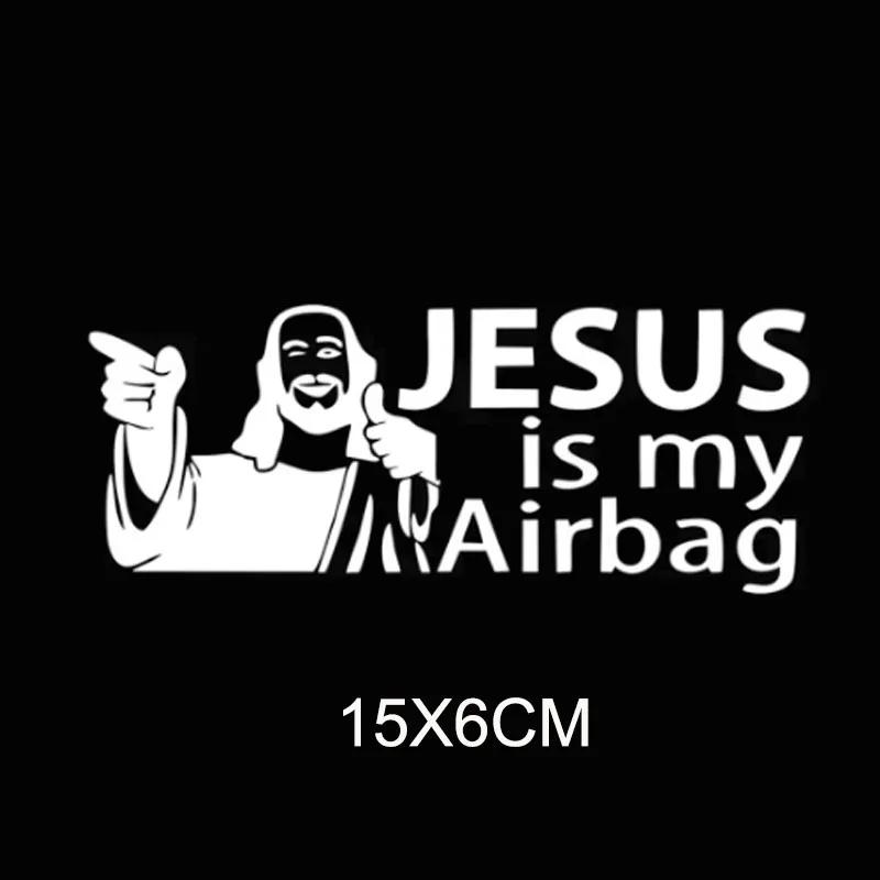 Fuel Tank Cap Sticker Jesus Is My Airbag Engraved Reflective Decals High Quality PVC Car Sticker Waterproof Sunproof