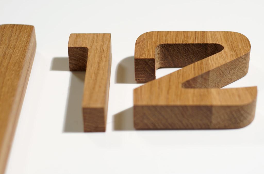 Wooden wall clock, oak lamellas, 60cm