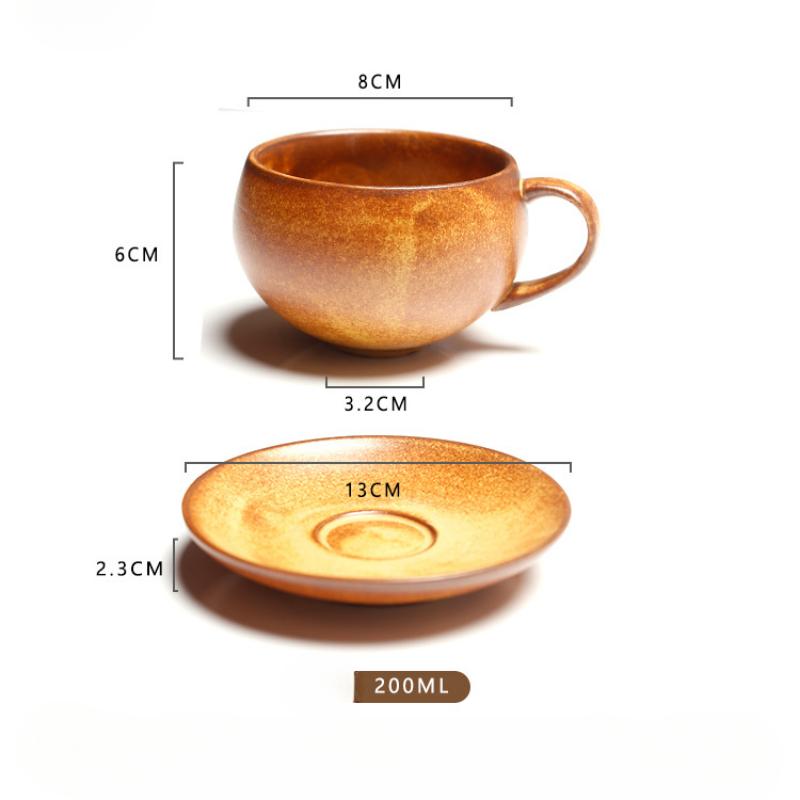 Handmade Clay Egg Shaped Mug Vintage Ceramics Coffee Cup and Teacup