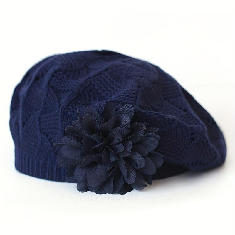 1pc of New Autumn And Winter Fashion Beret for Women with Floral Design in Solid Colors, Available in Various Colors for Everyday Use
