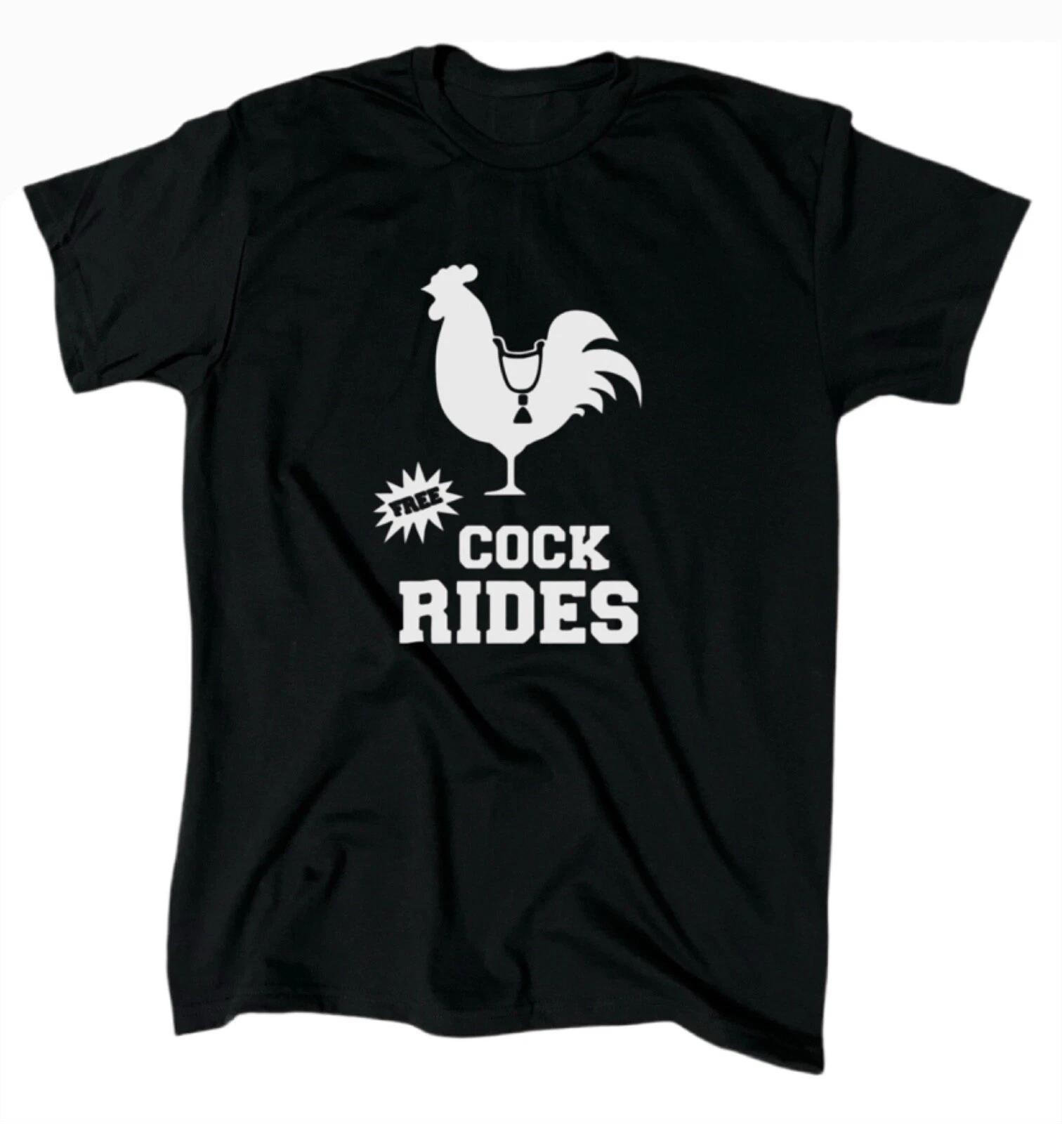 Free Cock Rides Funny Men’s T-Shirt - Cotton - Crew - Gift - Joke Tee S