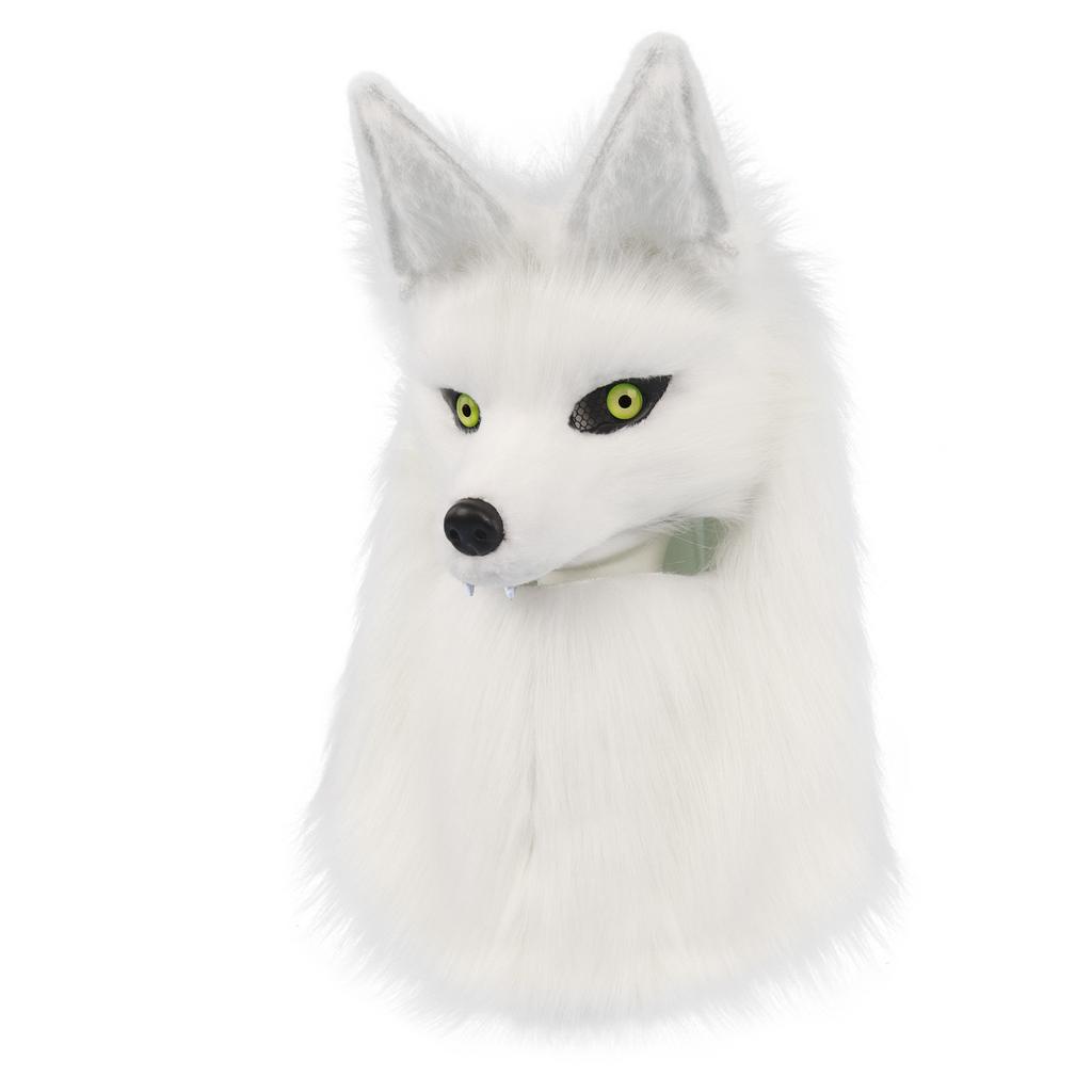Plush Canine Mask Wolf Head Full-face Mask for Comic Conventions Ccosplay Costume Headgear