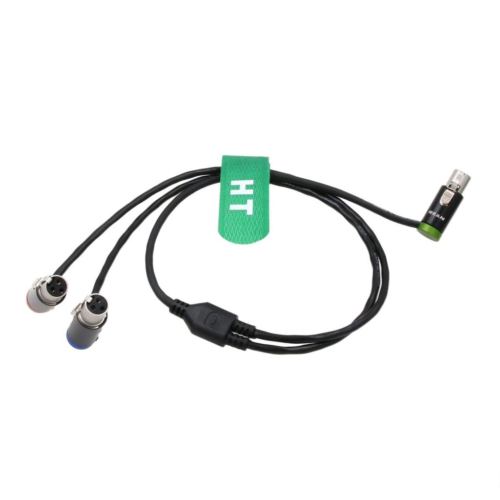 HangTon Audio Y Cable for Zaxcom QRX200 Lectrosonics SRc5P Receiver To Camera Mixer Recorder Thin TA5F TA3F 20 Inch -