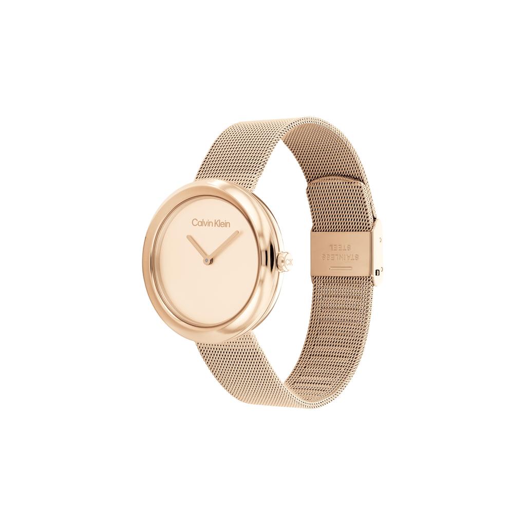 Calvin Klein Fashion Series Watch Quartz Movement Gold Dial Women Watches 25200013
