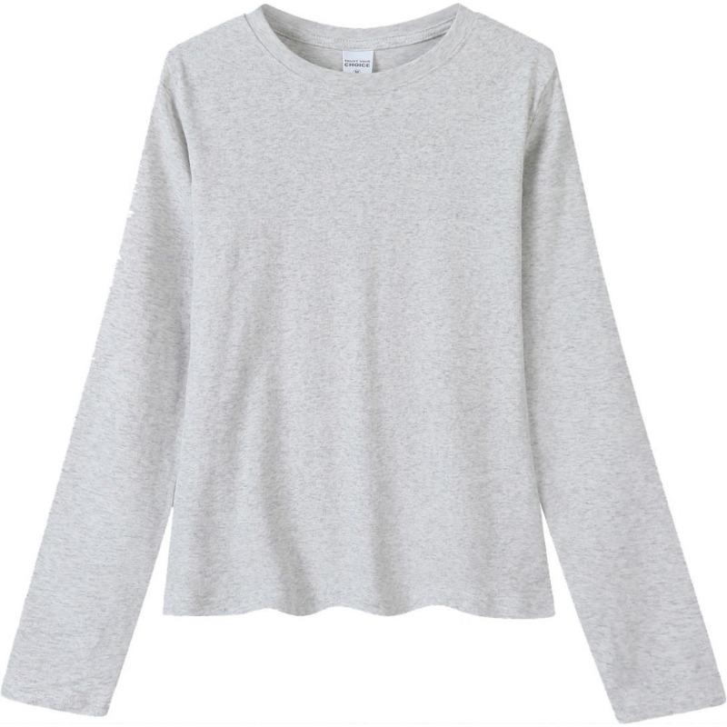Autumn gram elastane yarn women's waist slim slim slim crew neck shirt bottoming shirt top casual long sleeves