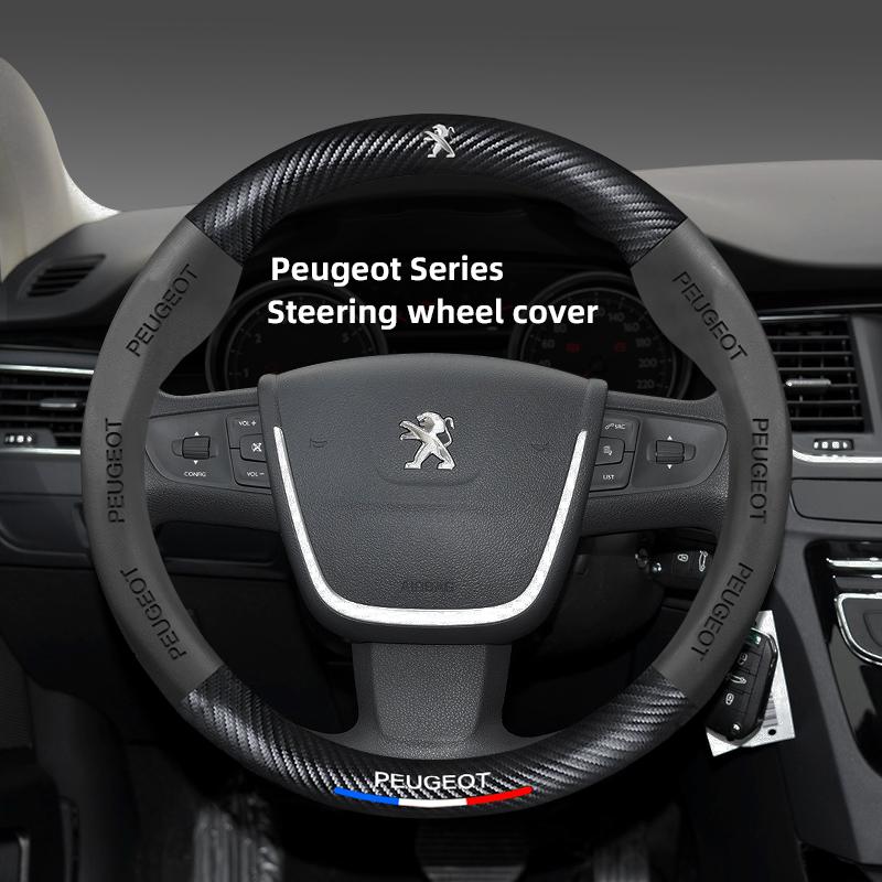 

2026 Hot Car Sticker 3D Car Racing Steering Wheel Cover Anti Slip Protection Casing For Peugeot 206 307 308 3008 207 208 4008 40