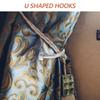 2Pcs U-Shaped Iron Curtain Tiebacks Wall Mounted Modern Minimalist Holdback Hooks for Living Room Bedroom Window Decor