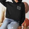 Women's Fleece-Lined Skull Print Hoodie with Kangaroo Pocket