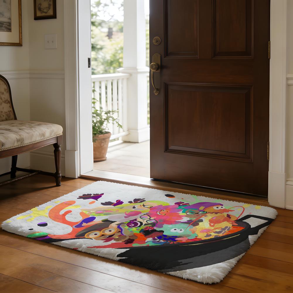 Floor Mat Soft Flannel Rug Non Slip Absorbent Mat for Bathroom Bedroom Home Decor Kwaii Climb the Wall Cat