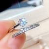 Luxury Silver Color Open Ring Women Wedding Accessories High Quality AAA Cubic Zirconia Ring Adjustable Fashion Jewelry