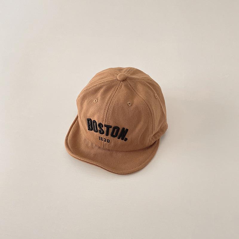 Korean Letter Baby Baseball Cap Simple Embroidered Peaked Hat for Boy Gril Summer Adjustable Soft Brim Kids Sun Hats Gorras