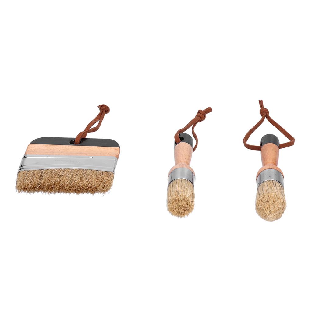 3PCS Painting Waxing Paint Brushes Scrubbing and Round Paint Brushes for Wood Furniture Home Decor