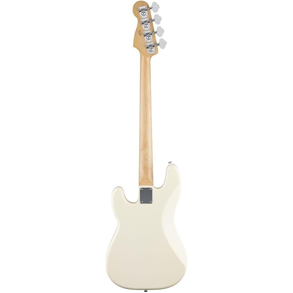 Fender Standard Precision Bass® electric bass, Maple Fingerboard, Black Pickguard, Olympic White, with soft case.