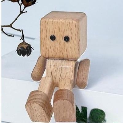 Zitternde Füße Holzpuppe Holzpuppe Autodekorationsstück Holzpuppe Dekoration