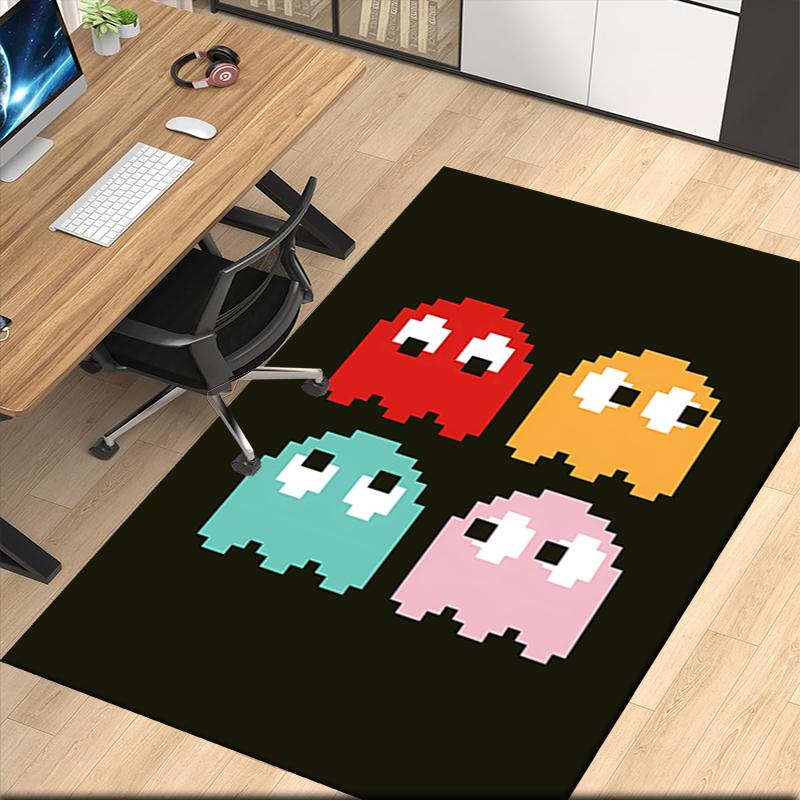 Pac-Man Printed Carpet, for Office Chair Living Room Bedroom Kitchen Room Decor Gifts.