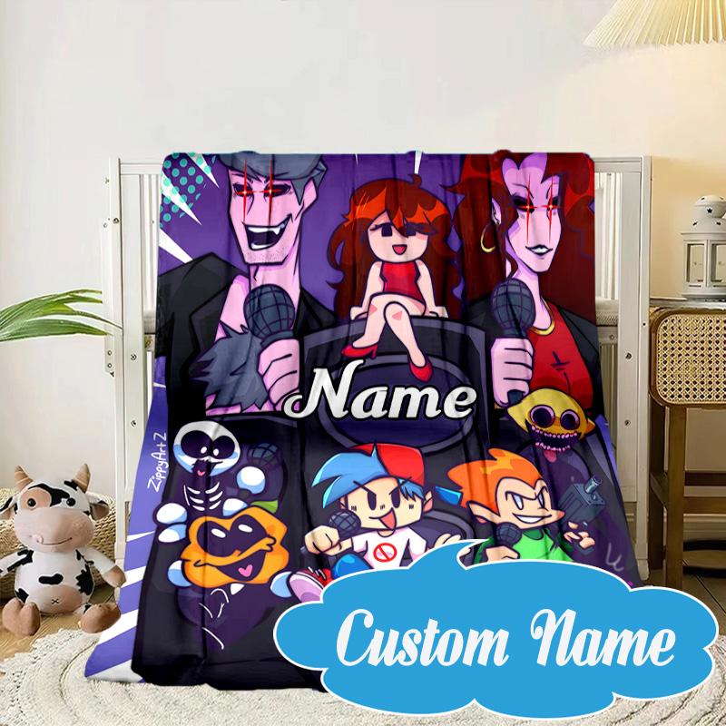 Custom Name Friday night Blanket bed sofa Blanket Flannel Blanket for Camping, Hiking, Picnic Essentials,gift for Fan family