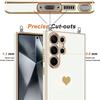 Coque pour Samsung Galaxy S25 Ultra - Silicone Motif Cœur Anti-Rayure avec Cordon Blanc