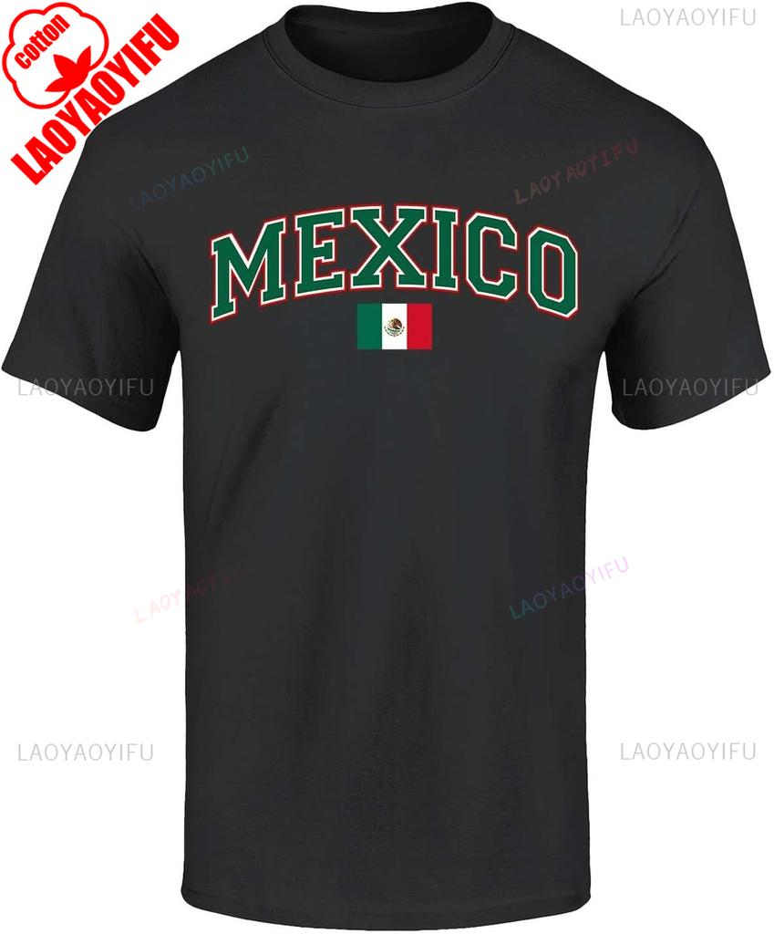 Vintage Mexico Mexicaanse Vlag T-shirt Zomer Unisex Unisex Mode Vintage Strandvakantie Katoen Grafische T-shirts Camisetas