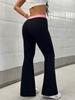 VIONA Hip-Hop Streetwear Hose Damen Y2K Gothic Kordelzug Hose Frühling Herbst Klassische Mode Rosa-schwarz Patchwork Bootcut Hose