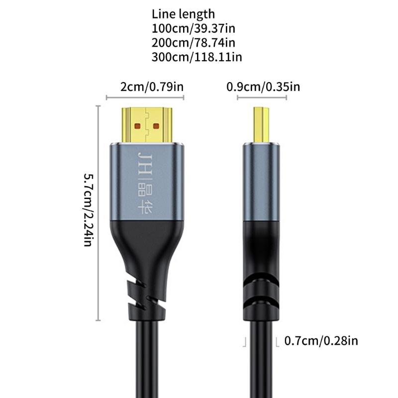 8K HDTV Cable Braided HDTV To HDTV 2.1 Cord Supports 8K@60Hz 2K@144Hz 48Gbps for Monitors Gaming Consoles Projectors