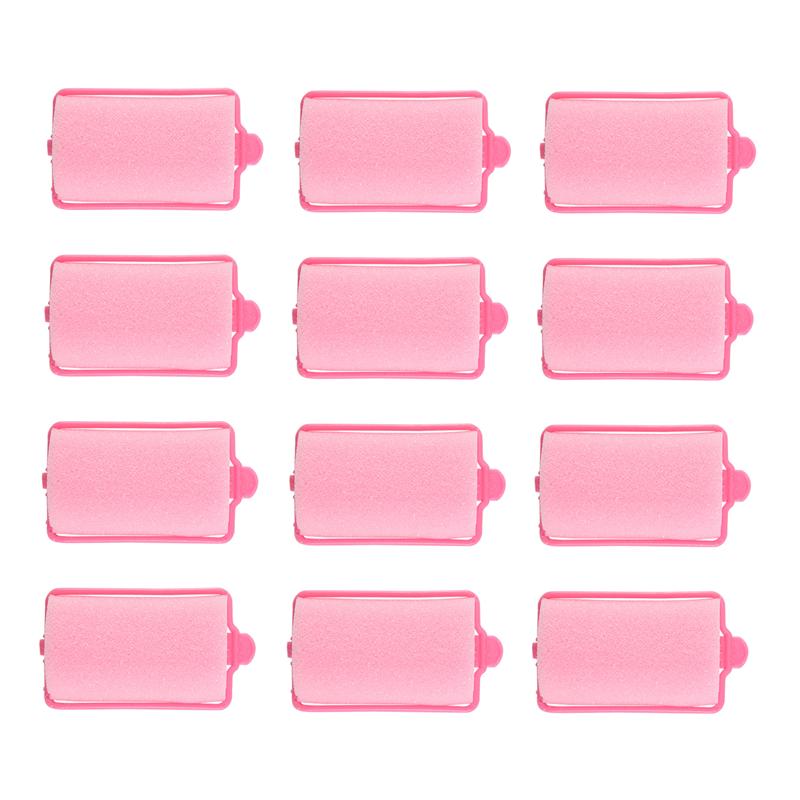 2025 Trend 12Pcs Dark Pink Hair Styling Soft Foam Sponge Rollers Curlers Hairdressing Tool
