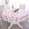 Pastoral Style PVC Tablecloth Lace Hem Printed Design Waterproof Tablecloth Flower Pattern Oil Resistant Round Table Cover