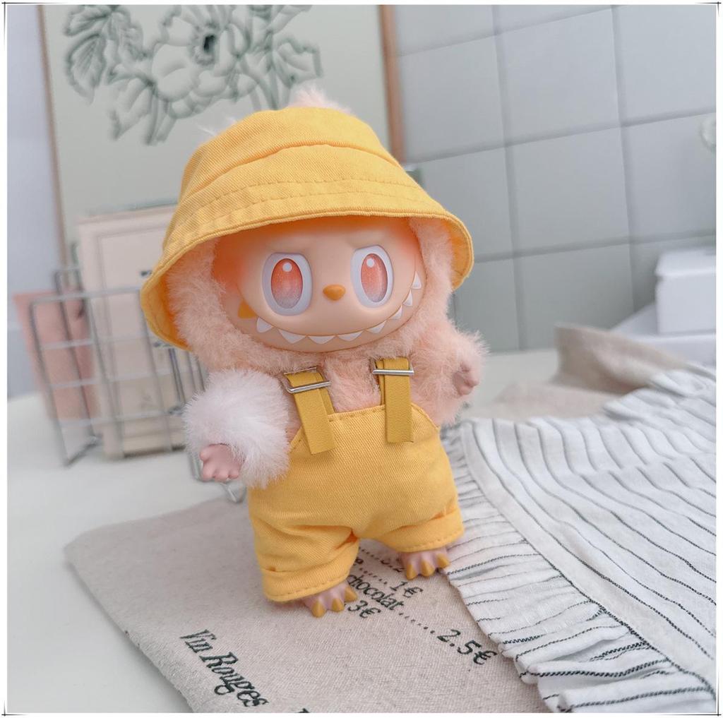 10cm & 17cm Cotton Doll Clothes Replacement Set: Overalls & T-Shirt