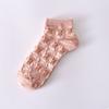 Female Spring Summer Thin Money All GO Up Flower Lace Lovely Pink Pastoral Socks