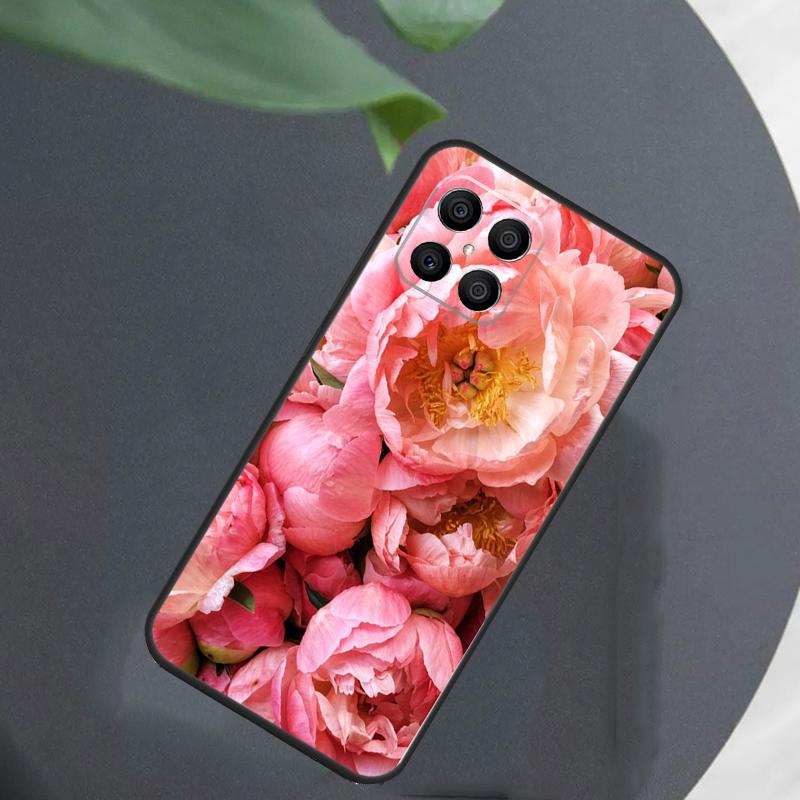 Elegant Pink Purple Peony Flower For Honor Magic 8 7 5 6 Pro Case For Honor 200 400 Lite 50 70 90 X8c X8b X9a X9b X9c X9d Win