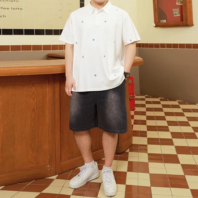 Plus Size Trend Moisture Wicking Soft High Quality Breathable Men's Loose Polo Shirt--Wrinkle Resistant Casual Sports Short Sleeve Neck Shirt