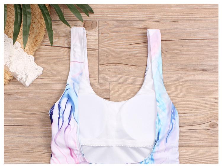 Women's 2020 Sexy One-Piece Swimsuit with Chest Pads, Solid Color, Sleeveless Triangle Beachwear
