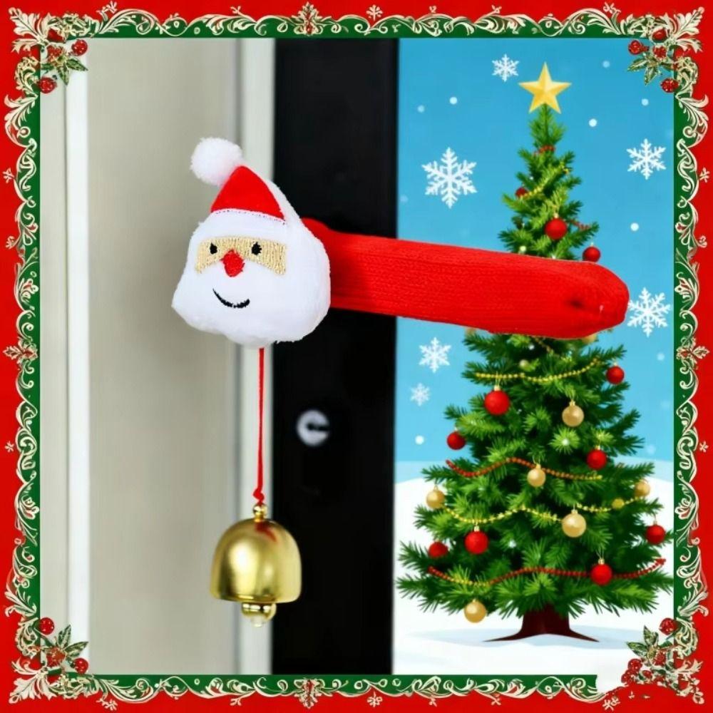 Protective Santa Claus Doorknob Cover Cartoon Christmas Decorations Room Decoration