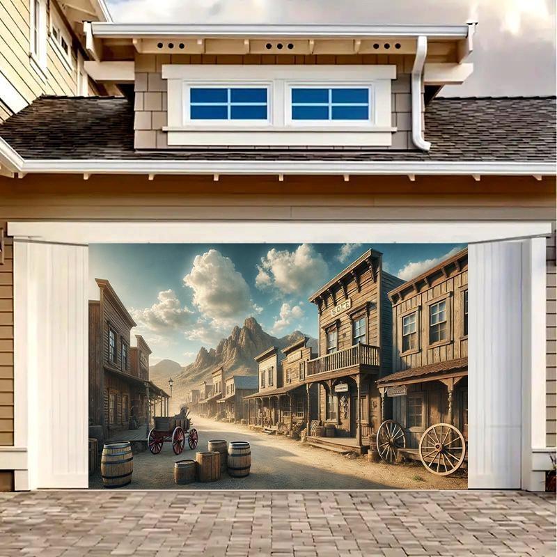 Tapestry z westernowym miasteczkiem z pogranicza: Przygodowy West Wall Dekoracja tło, sypialnia pokój dekoracja domu